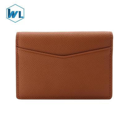 China 2021 Wholesale New Design Custom Feature LOGO Brand Handmade Bifold Slimmest Rfid OEM Thin Men's Leather Card Holder Wallet for sale