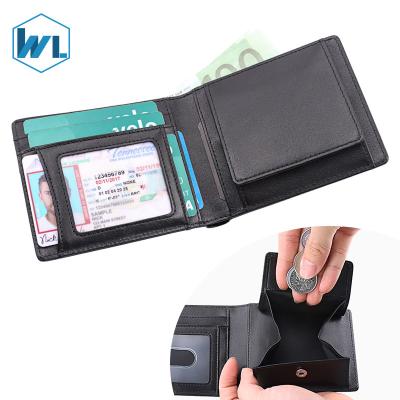 China Wholesale Genuine Luxury High Quality Custom Men's Card Holder RFID Protecting Ultra-thin Leather Men's Wallet for sale