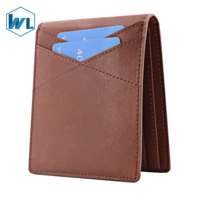 China Hot Selling PU Leather Men's Card Holder Minimalist RFID Anti-theft Market Hot Selling Modern Design For Men's Leather Wallet for sale