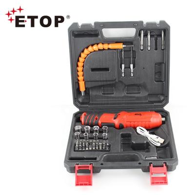 China Factory Multi-Function Cheap Price Shape 3.8V Compact ETOP Screwdriver Mini Power Screw Drivers Mini Grinder for sale