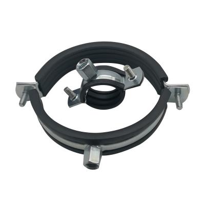 China Professional Stainless Steel Clamp Hanging Pipe Clamp With Rubber for sale