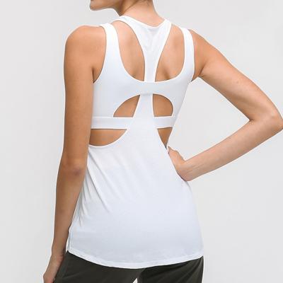 China Latest Breathable Loose Vest High Strength Shockproof Sports Bra Women's Work-Back Jacquard One-Piece Blouse for sale