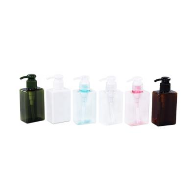 China Eco-friendly recyclable 100ml 150ml 250ml 280ml 450ml 650ml eco-friendly recyclable pink green white tan square petg lotion hand wash plastic bottles for sale