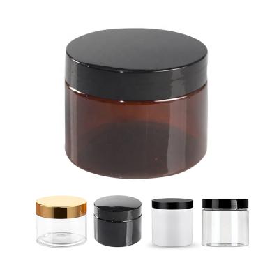 China 20ml 50g Small Cute Mini Plastic Cream Jars Round Transparent Clear Orange Pink Green White Purple Recyclable With Gold Screw Cap Lids for sale