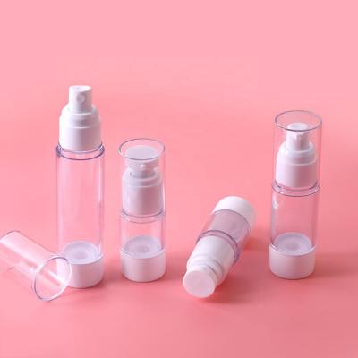 China 1oz 2oz 3oz 4oz 10ml 15ml 20ml 30ml 40ml 50ml 60ml 80ml 100ml 120ml Eco-friendly Refillable White Clear Plastic Airless Spray Pump Bottle for sale