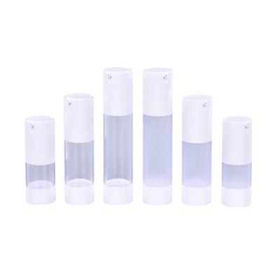 China Luxury U Shaped Pump Cosmetic Packaging Bottle Vacuum Emulsion Packaging Plastic AS Bottle Emulsion Plastic Airless Bottle for sale