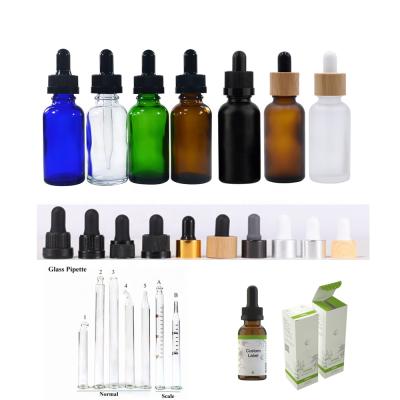 China Recyclable Frosted Glass Dropper Bottle With Screen Printing 10ml 30ml 60ml Clear Black Amber Essential Oil Dropper Glass Bottle for sale