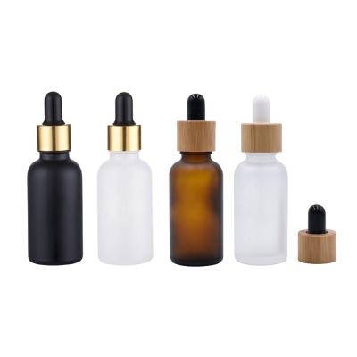 China Cosmetic 50ml 60ml 100ml 30ml 15ml 4 oz 1oz 2 oz Frosted White Bamboo Rose Gold Pink Cosmetic Eye Dropper Glass Bottle for sale