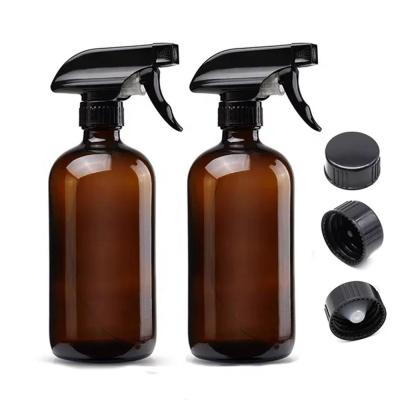 China 16oz Glass Recyclable Amber Spray Bottle With Silicone Sleeve Glass Bottle Factory Wholesale Part Glass Spray Bottle for sale