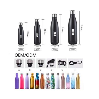 China Sustainable Custom Logo Flask Eco Friendly Designed Sports 350ml 500ml 750ml 1000ml Insulated 304 Stainless Steel Water Bottle With Straw for sale