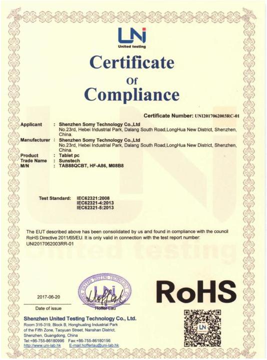 RoHS - Shenzhen Feixin Intelligence Co., Ltd.