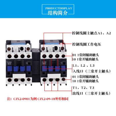 China CJX2-N Wechselstrom, der Kontaktgeber aufhebt, 3 teilen die Umkehrung des Kontaktgebers 3P 4P 9A~95A AC-3 AC-1 in Phasen ein zu verkaufen