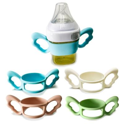 China BPA Free Baby Bottle Grip Safety Silicone Bottle Handles For Wide-Neck Bottle for sale