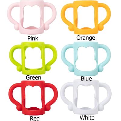 China BPA Free Universal Soft Silicone Baby Bottle Wide Mouth Grip Handle For Baby Bottles Accessories for sale