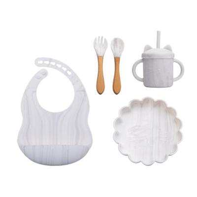 China Children's Silicone Baby Dishes Baby Silicone Dishes Training Feeding Tableware Feeding Set for sale