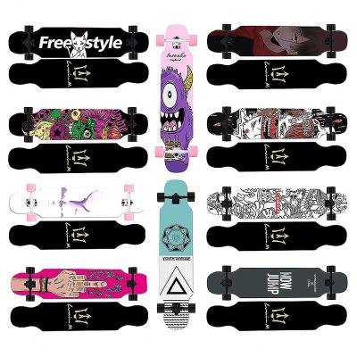 China Custom Youth Carbon Uncut Fiber Printed Maple Skate Longboard Deck for sale