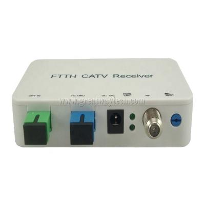 China High Linearity Photodiode 1310nm/1490nm WDM Fiber Port to GPON ONU Network Mini Optical Node Satellite TV Receiver FTTH LNB TV Optical Receiver for sale