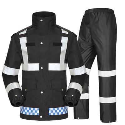 China 100% Tianwang Waterproof Raincoat High Quality Multifunctional Uniform Suit For Adults Motorcycle Reflective Rainwear Tops For Traffic Police for sale