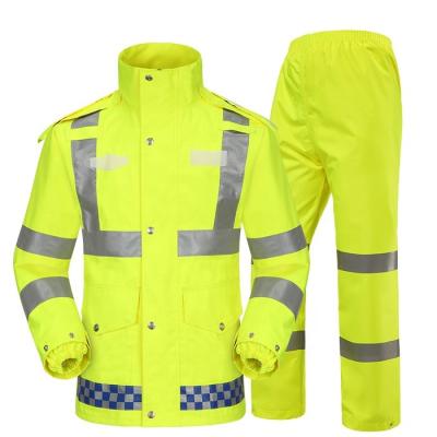 China 100% Good Quality Waterproof High Visibility Traffic Tianwang Rain Suit Reflective Raincoat Jacket for sale