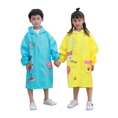 China Hot Selling High Quality Eco-Friendly Rain Poncho For Kids Waterproof Rainproof Kids Rain Coat With Double Shield Backpack for sale