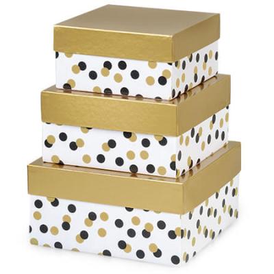 China Recyclable Custom Design Gift Kraft Paper Box Set Rigid Nested Boxes Sets With Lids for sale