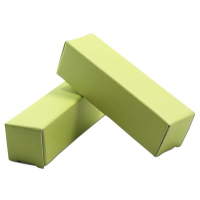 China Recyclable Green Foldable Lipstick Box Card Paper Lip Gloss Tube Packaging Box for sale