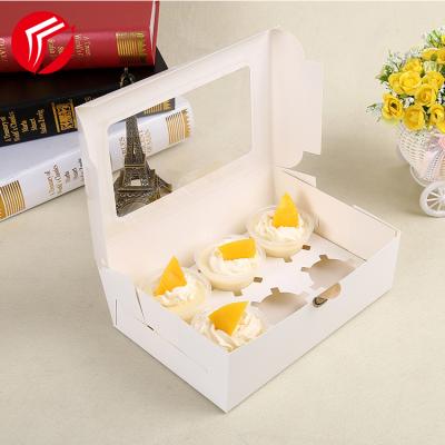 China Recyclable Paper Parton Cardboard Gift Box Kraft Paper Cookie Cake Packaging Box With Plastic Window for sale