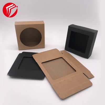 China Recyclable Luxury Small Black Window Gift Packing Boxes Christmas Paper Recyclable Packing Box for sale