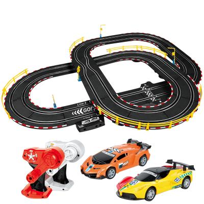 China 4.6 Meters 1/43 U Shaped Slotting Toy Factory Price Stainless Steel Manual Track Cars Set Slotting Toys for sale