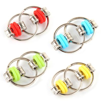 China Wholesale Durable Sensory Trigger Works Flippy Keychain Hand Spinner Bike Chain Wiggler Toys for sale