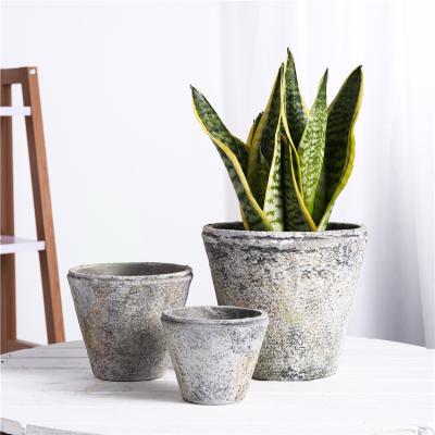 China Wholesale New Arrival Optional Sizes Garden Suppliers Retro Outdoor Cement Flower Pot Planters Plant Pots for sale