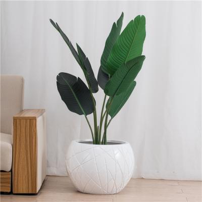 China Wholesale Bulk Floor Modern Round Home Decoration Novelty Style Planters White Flower Pot Large for sale