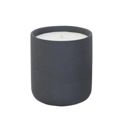 China Wholesale Trendy Matte Black Cylinder Decoration Home Christmas Bulk Ceramic Candle Jars With Custom Logo for sale