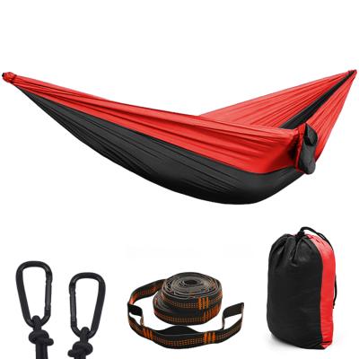 China Wholesale Durable High Quality Nylon Portable Outdoor Parachute Huihong Camping Nylon Hammock 2 Person With Tree Strap for sale