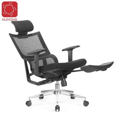 China (Height)Huihong Adjustable High Back Black Mesh Back Ergonomic Office Chairs With Footrest for sale