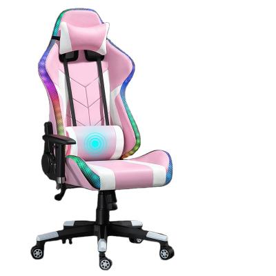 China (Size) Huihong Adjustable OEM Led Gaming Chair Gamer 2021 Premium Convertible Cheap RGB High Back Racing Computer Video Game Chairs With Footrest for sale