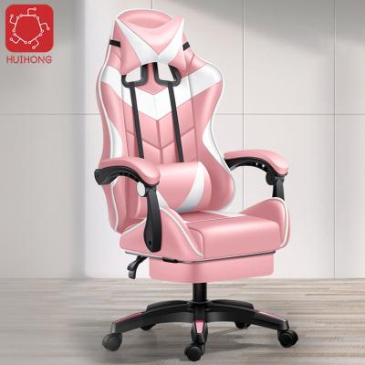 China (Size) 2020 Adjustable RGB Led Racing Gaming Chairs Silla Pink Rosa Gaming Chair With Lights And Speakers Massage Computer for sale