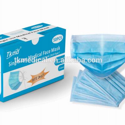 China All 3 Ply Medical Face Masks Type IIR 17.5x9.5cm  non-sterile  with earloop for sale