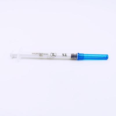 China High quality automatic hospital and clinic disable syringe for fixed hypodermic needle 1ml for sale