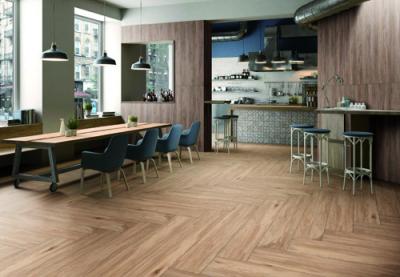 China 11mm Wood Pattern Look Rustic Porcelain Tile Ceramic Flooring Tiles For Living Room for sale