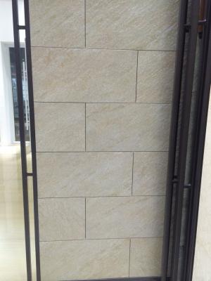 China Glazed Rough Modern Bathroom Floor Tile Acid Resistant Yellow Beige Color for sale