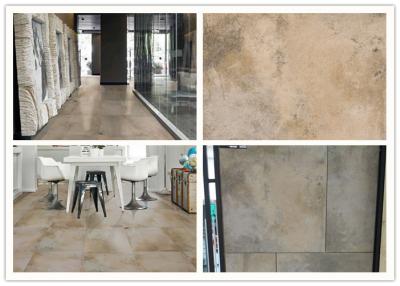 China Durable Cement Look Porcelain Tile Glazed Concave Convex Pattern Surface for sale