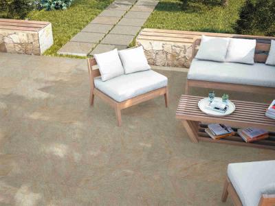 China Roughness Rock  Porcelain Garden Tiles Cream Beige Color 400*800mm Size for sale