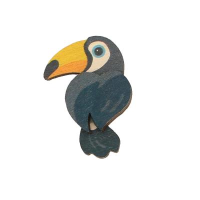 China Shape Parrot Wooden Animal Fridge Birds Magnets For Zoo Souvenirs for sale