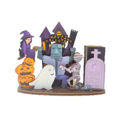 China Wooden Assembly Pen Holder Decoration High Quality Halloween Decorations Souvenirs for sale