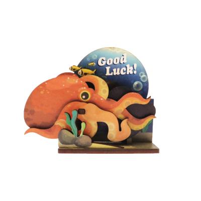 China Shape Ocean Octopus Wooden Assembled Movable Fridge Magnet For Souvenir for sale