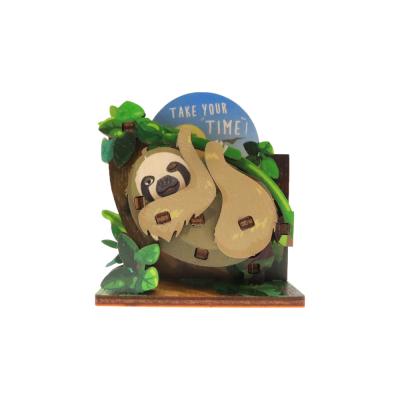 China Shape Sloth Unique Animal Memorabilia Wooden Assembled Fridge Magnet for sale