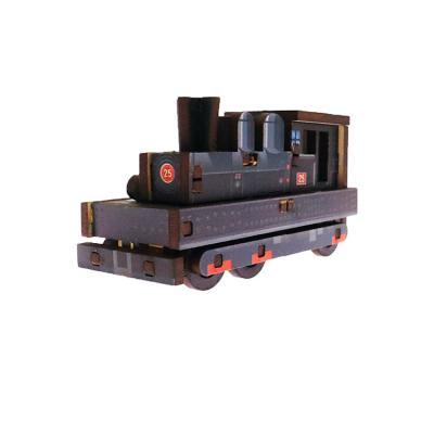 China - 3D Wooden Toys Steam Train Assembled Customizable Model Wooden Decor for sale