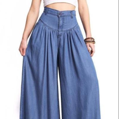 China Breathable Europe And The United States New Fattening Casual Pants Pure Color Women's Single Wide Leg Pants for sale