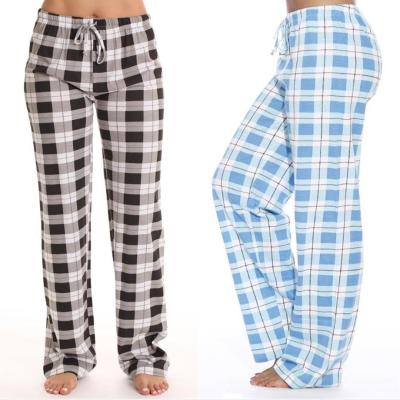 China Anti-wrinkle Spring and Autumn Home Loose Women Pants Women's Plaid Pants Classic Home Casual Pants for sale